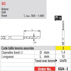 6324-3 - Forets pour tenons Head Master taille 3 (courts)