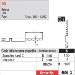 6026-3 - Forets pour tenons Post Master taille 6 (manche court)