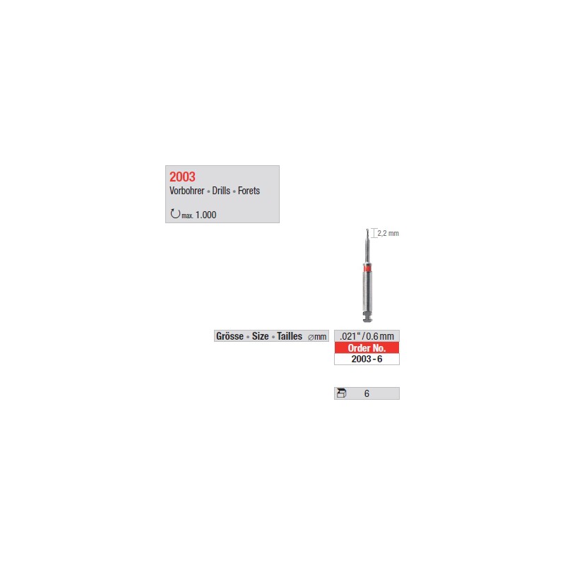 2003-6 - Forets pour tenons 0,6mm