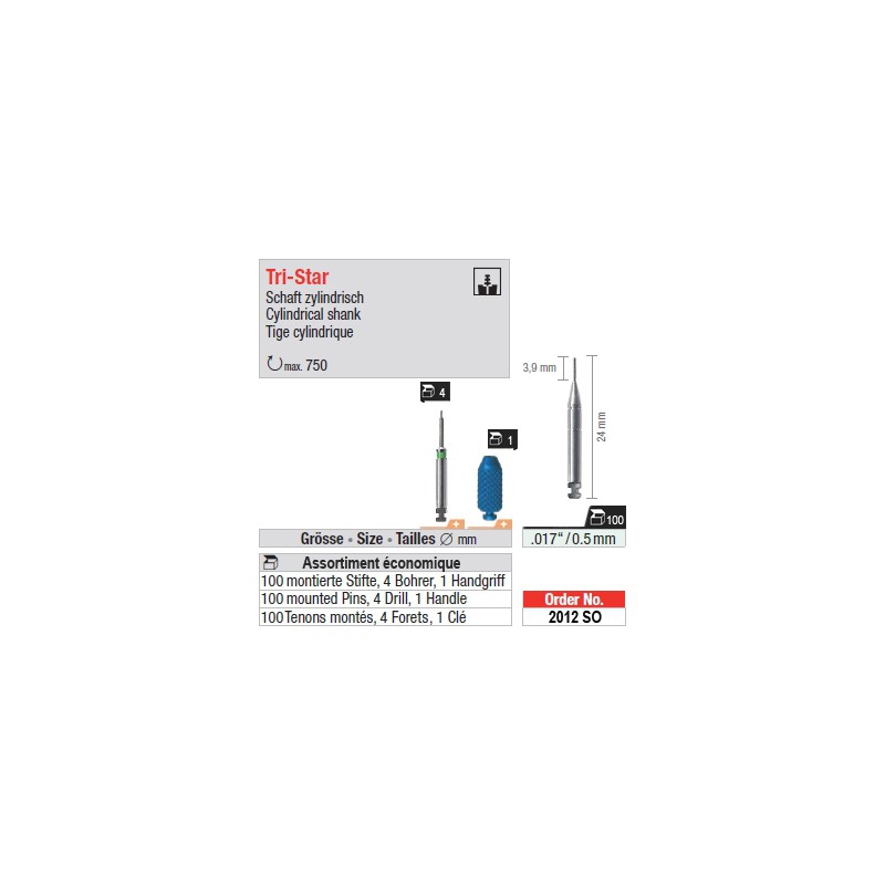 2012SO - Assortiment économique de tenons TriStar 0,5 mm