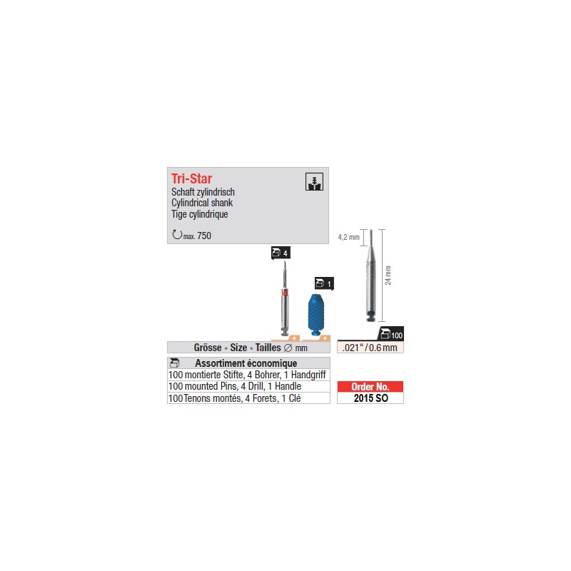 2015SO - Assortiment économique de tenons TriStar 0,6 mm