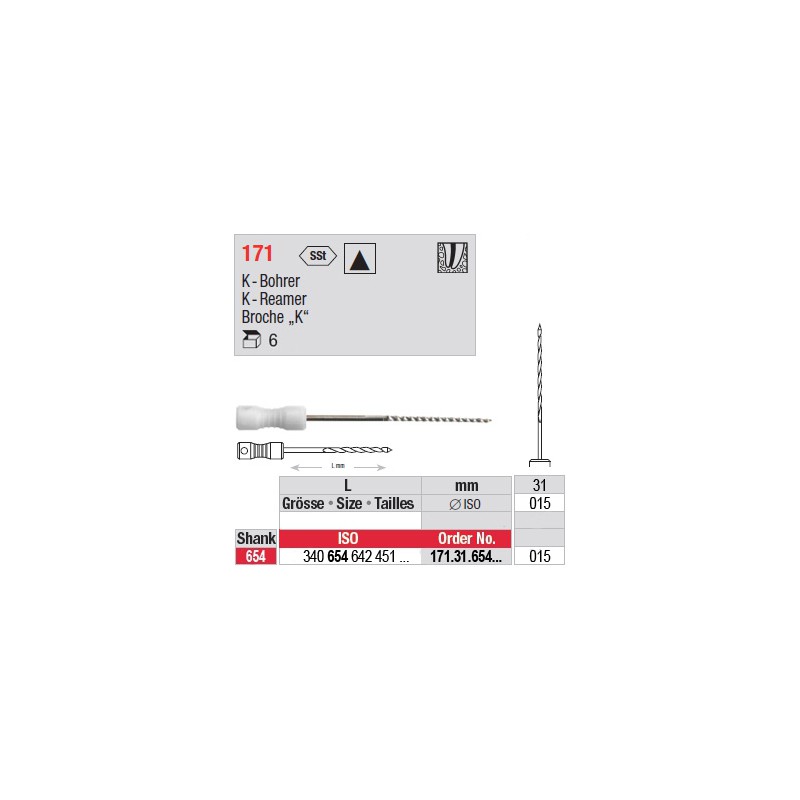 171.31.654.015 - Broches "K" manuelles - longues+ 171.31.654.015 - Broches "K" manuelles - longues+