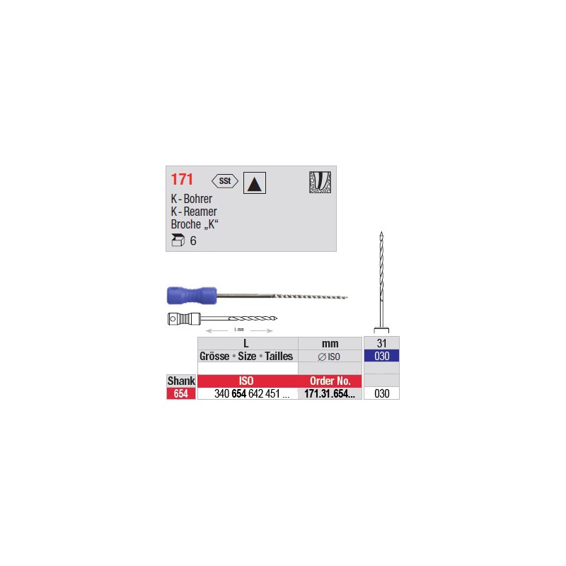 171.31.654.030 - Broches "K" manuelles - longues+ 171.31.654.030 - Broches "K" manuelles - longues+
