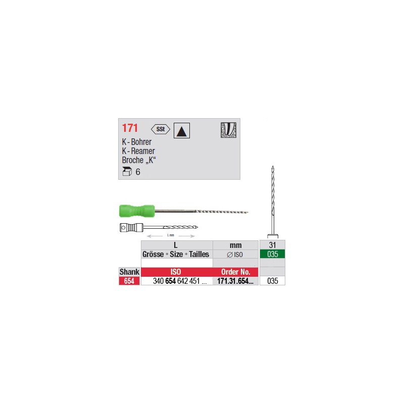 171.31.654.035 - Broches "K" manuelles - longues+ 171.31.654.035 - Broches "K" manuelles - longues+