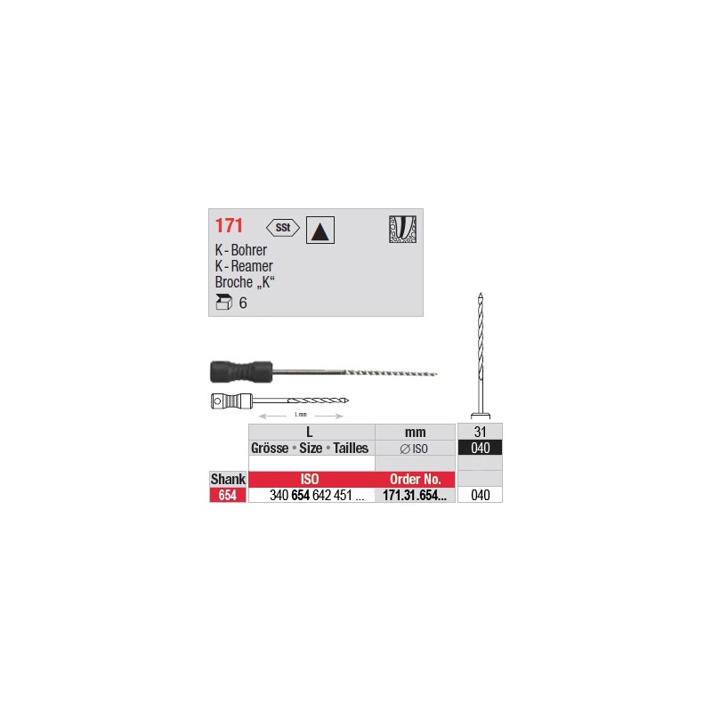 171.31.654.040 - Broches "K" manuelles - longues+ 171.31.654.040 - Broches "K" manuelles - longues+