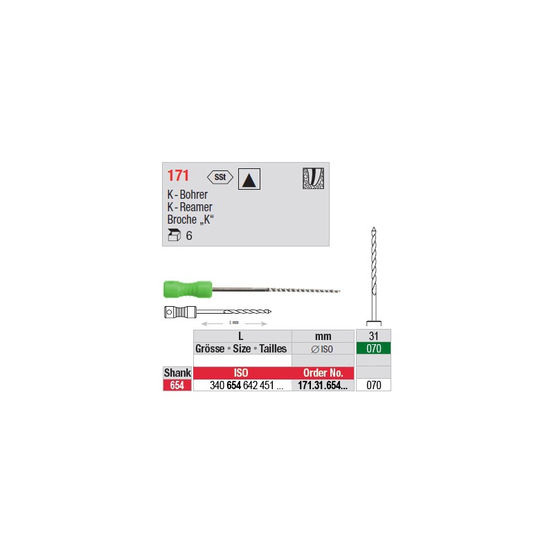 171.31.654.070 - Broches "K" manuelles - longues+ 171.31.654.070 - Broches "K" manuelles - longues+