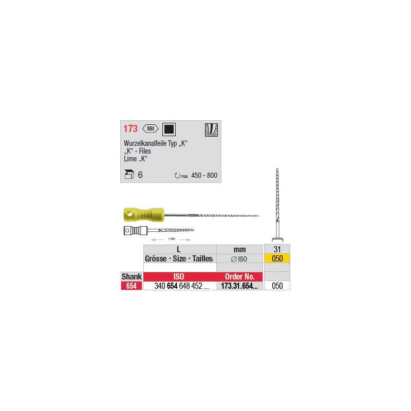 173.31.654.050 - Limes "K" manuelles - longues+ 173.31.654.050 - Limes "K" manuelles - longues+
