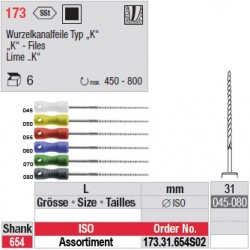 173.31.654 SO2 - Assortiment de limes "K" - longues+ - diam. large