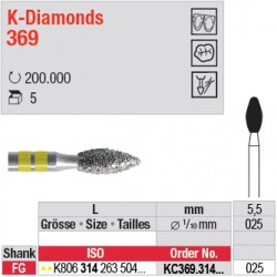 KC369.314.025 - K-Diamonds bouton - grain super fin