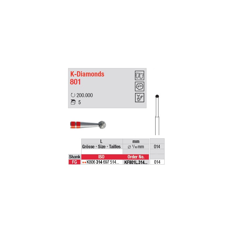 KF801L.314.014 - K-Diamonds boule avec col - grain fin KF801L.314.014 - K-Diamonds boule avec col - grain fin