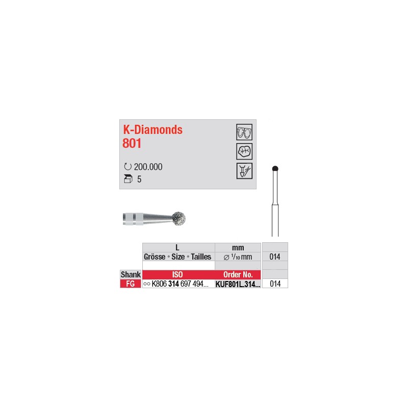 KUF801L.314.014 - K-Diamonds boule avec col - grain ultra fin