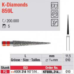 KF859L.314.010 - K-Diamonds cône long, pointu - grain fin
