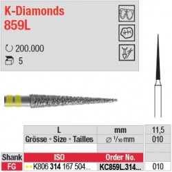 KC859L.314.010 - K-Diamonds cône long, pointu - grain super fin