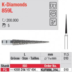 KUF859L.314.010 - K-Diamonds cône long, pointu - grain ultra fin