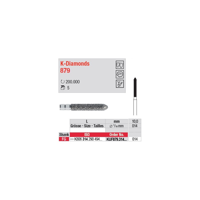 KUF879.314.014 - K-Diamonds cylindre à biseau - grain ultra fin