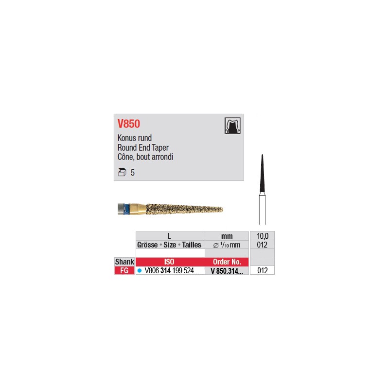 V850.314.012 - DIACUT - Cône, bord arrondi V850.314.012 - DIACUT - Cône, bord arrondi