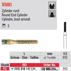  GV880.314.012 - DIACUT - Cylindre, bout arrondi 