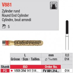  FV881.314.014 - DIACUT - Cylindre, bout arrondi 