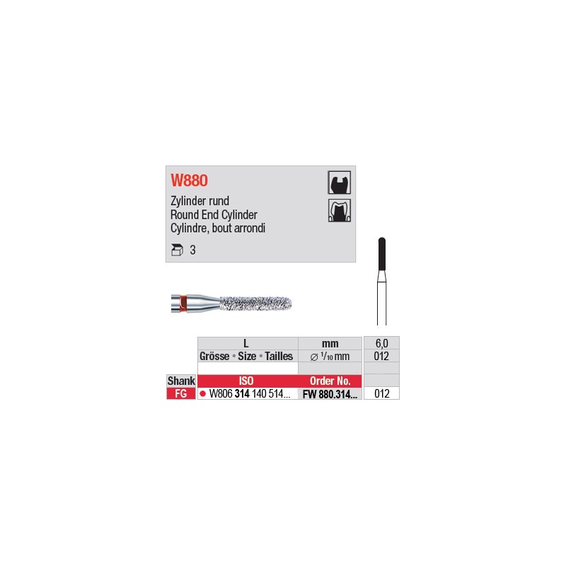  FW880.314.012 - White Tiger - Cylindre, bout arrondi 