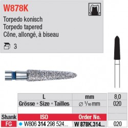  W878K.314.020 - White Tiger - Cône, allongé, à biseau 