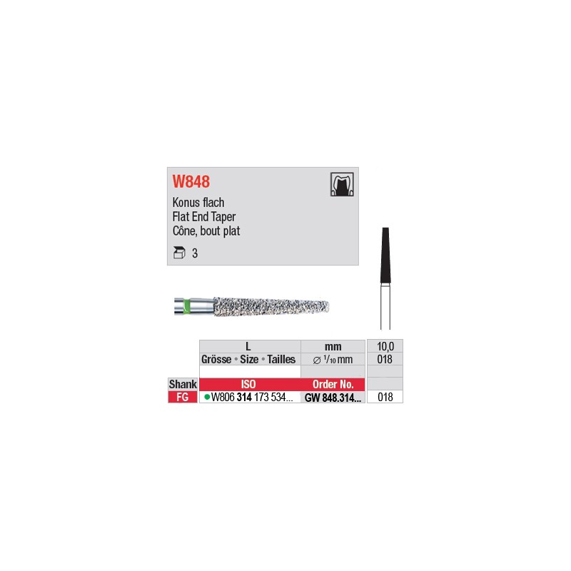  GW848.314.018 - White Tiger - Cône, bout plat 