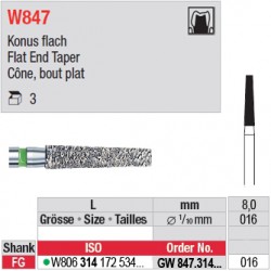  GW847.314.016 - White Tiger - Cône, bout plat 