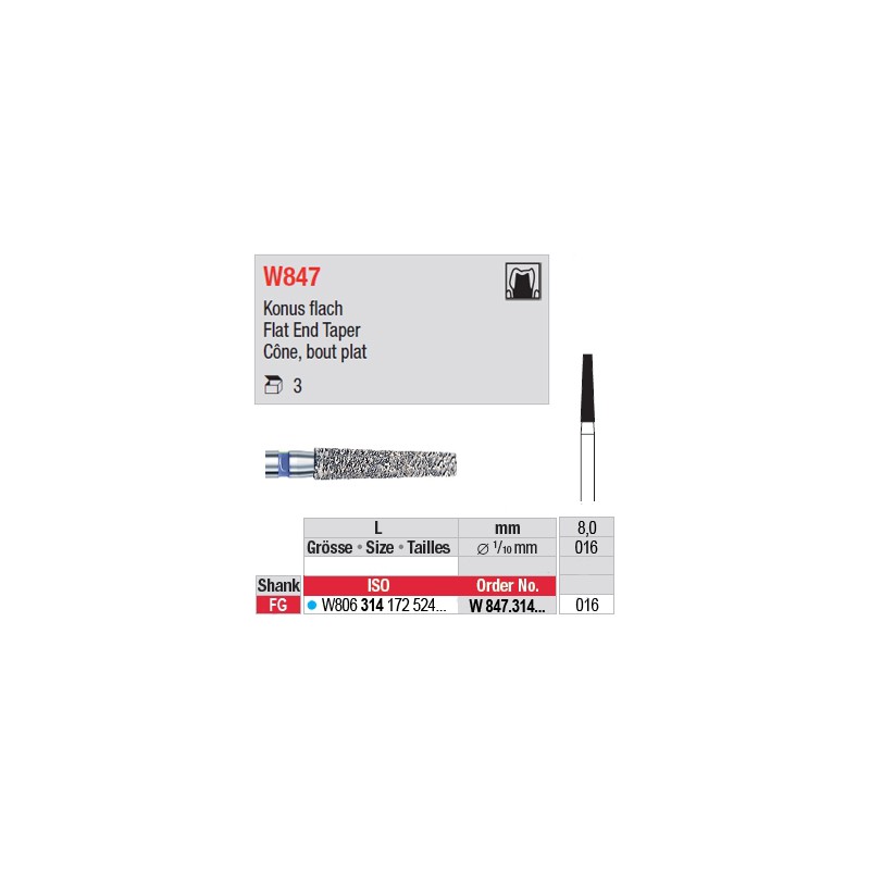  W847.314.016 - White Tiger - Cône, bout plat 