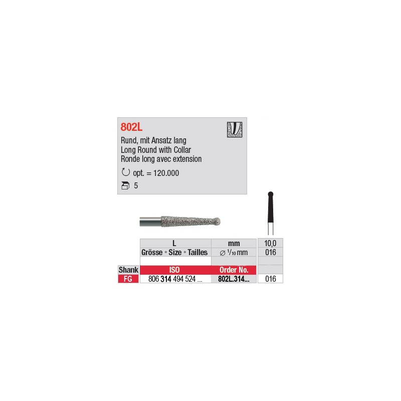 802L.314.016 - fraise diamant Endobur 802L.314.016 - fraise diamant Endobur