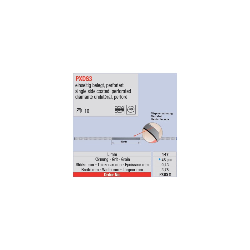 PXDS 3 - strips diamantés perforés PXDS 3 - strips diamantés perforés