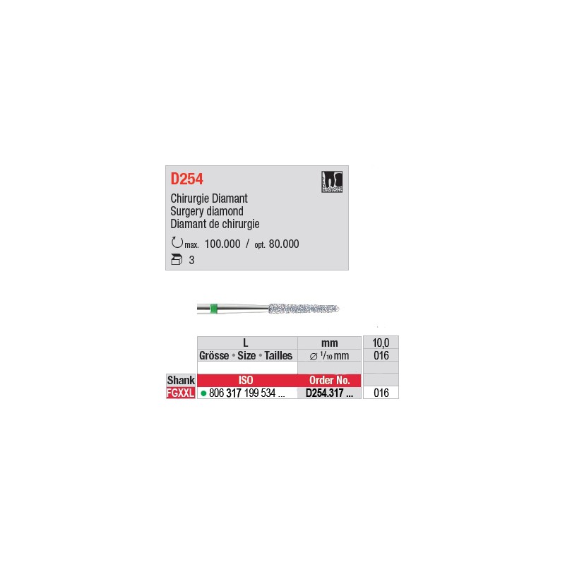 D254.317.016 - diamant chirurgie D254.317.016 - diamant chirurgie