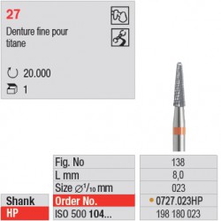 0727.023HP - fraise carbure VZ27