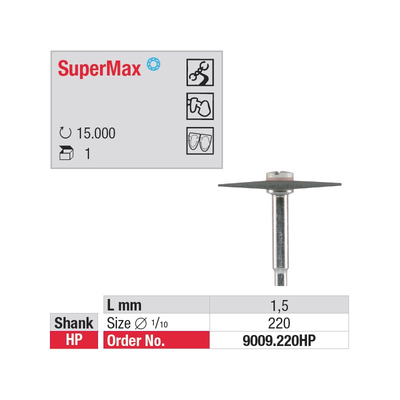 9009.220HP - Fraise SuperMax lentille 9009.220HP - Fraise SuperMax lentille