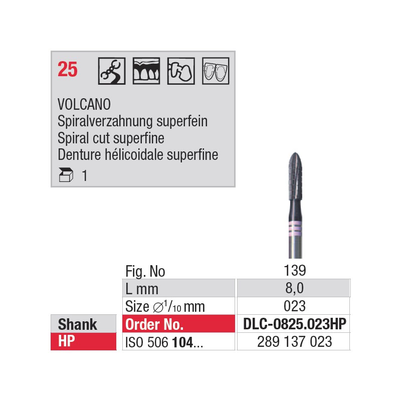 DLC-0825.023HP Volcano - denture 25 DLC-0825.023HP Volcano - denture 25