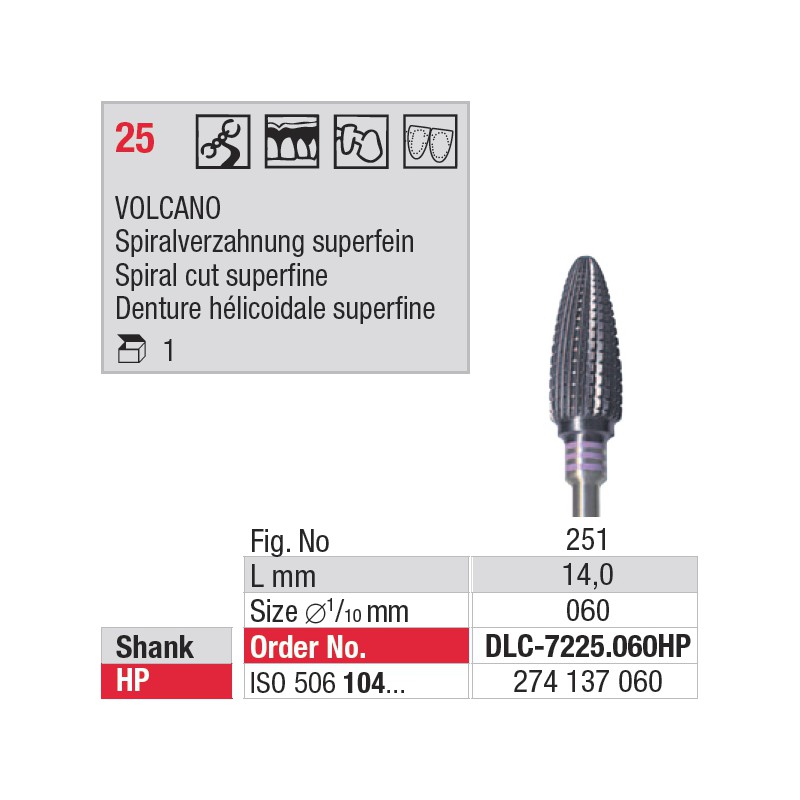 DLC-7225.060HP Volcano - denture 25 DLC-7225.060HP Volcano - denture 25