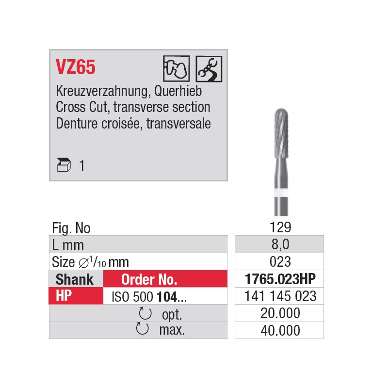 1765.023HP - fraise carbure VZ65