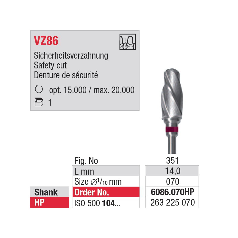 6086.070HP - VZ86 - denture de sécurité 6086.070HP - VZ86 - denture de sécurité