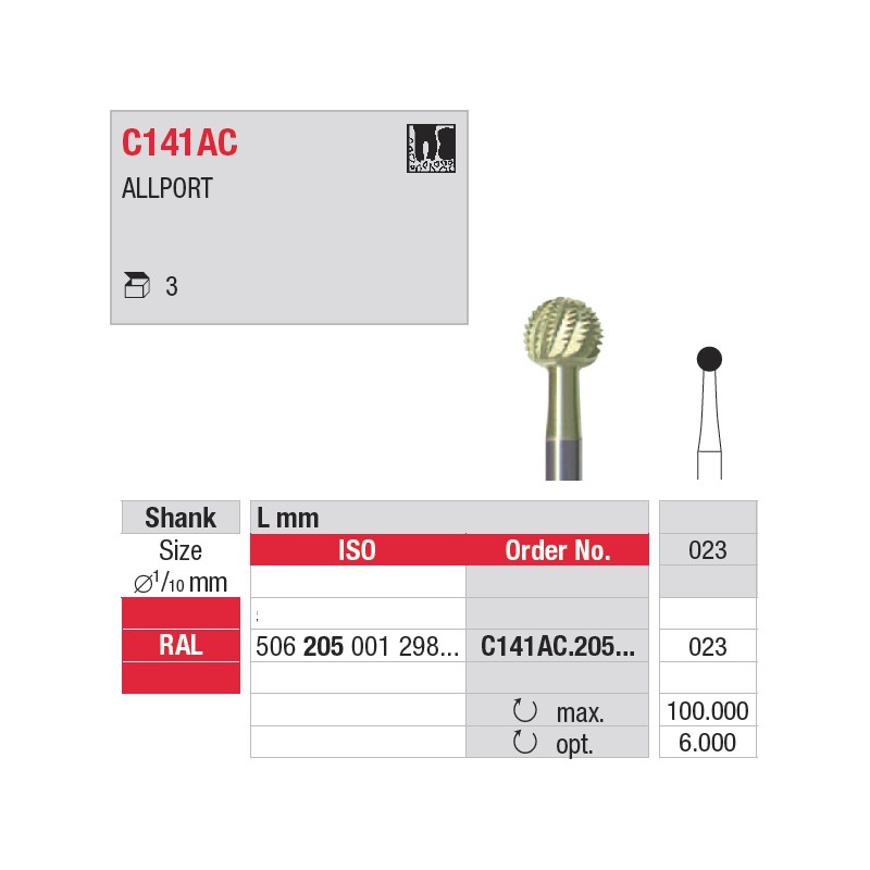 C141AC.205.023 - Fraise à os - RAL C141AC.205.023 - Fraise à os - RAL