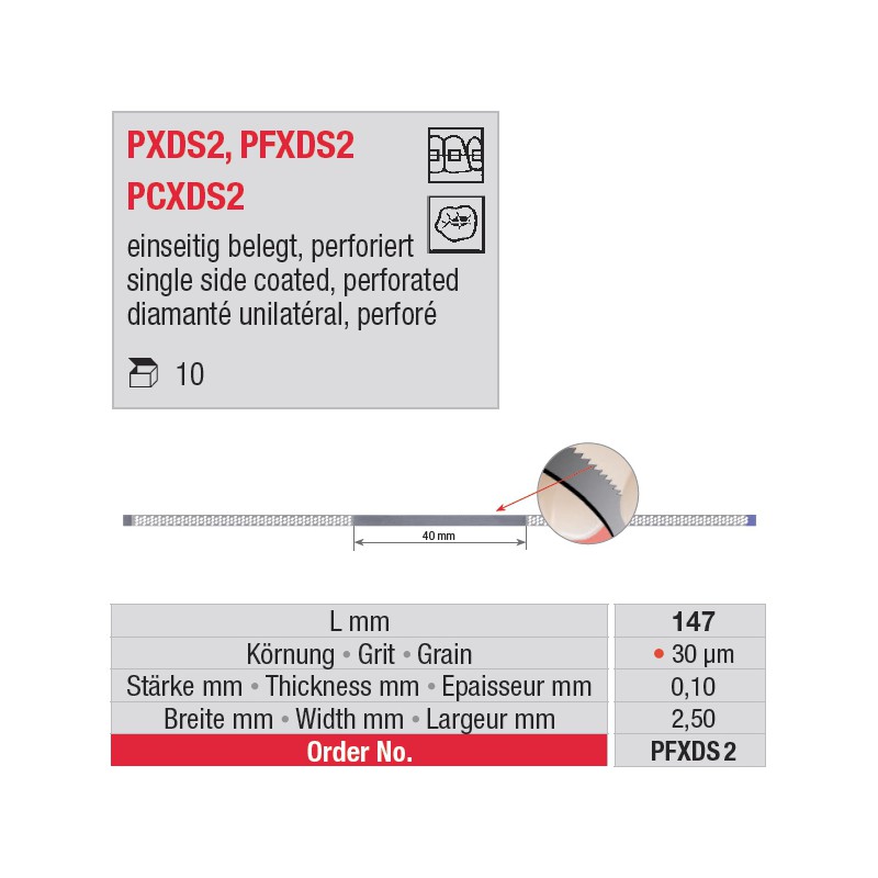 PFXDS 2 - strips diamantés perforés PFXDS 2 - strips diamantés perforés
