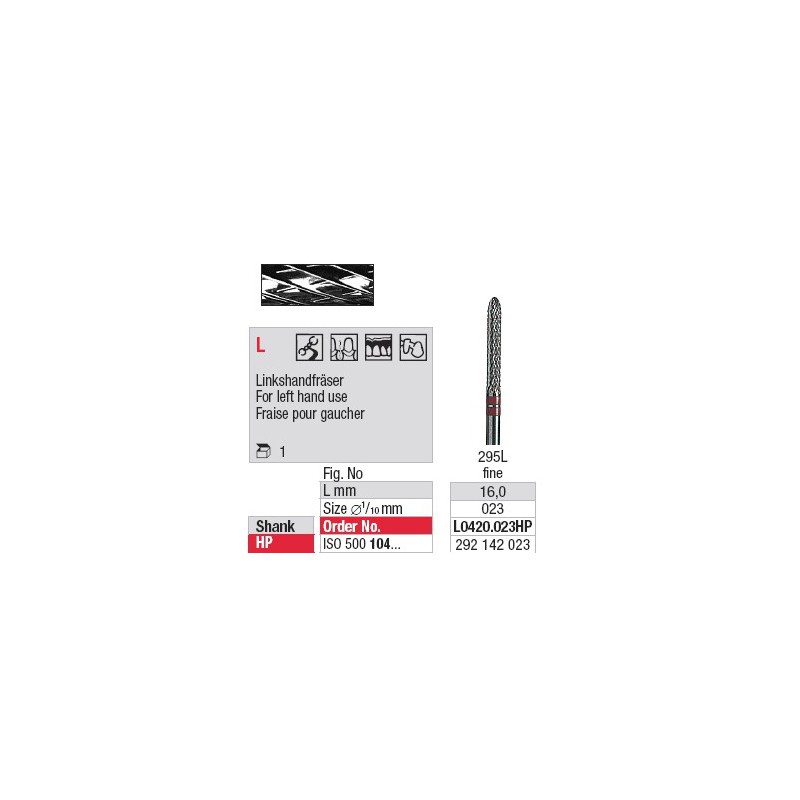 Fraise pour gaucher - L0420.023HP