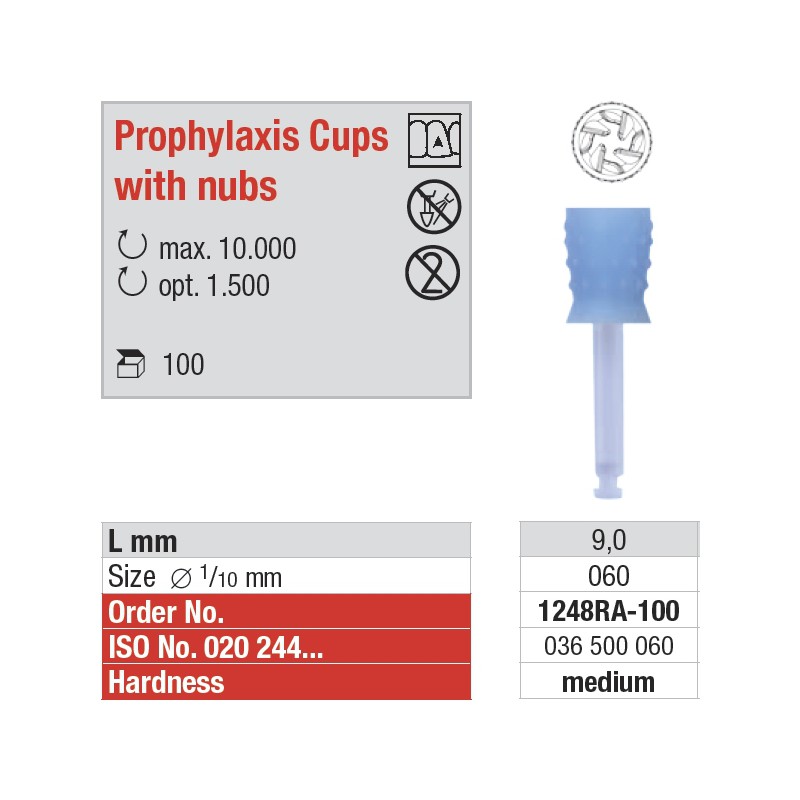 1248RA - Prophylaxis Cups with nubs