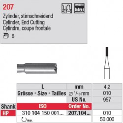 Fraise en acier cylindrique, coupe frontale - 207.104.010