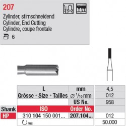 Fraise en acier cylindrique, coupe frontale - 207.104.012