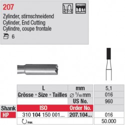 Fraise en acier cylindrique, coupe frontale - 207.104.016