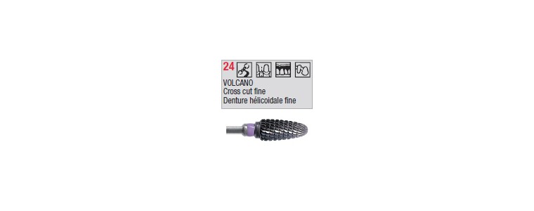 Fraise Volcano - Denture hélicoidale fine