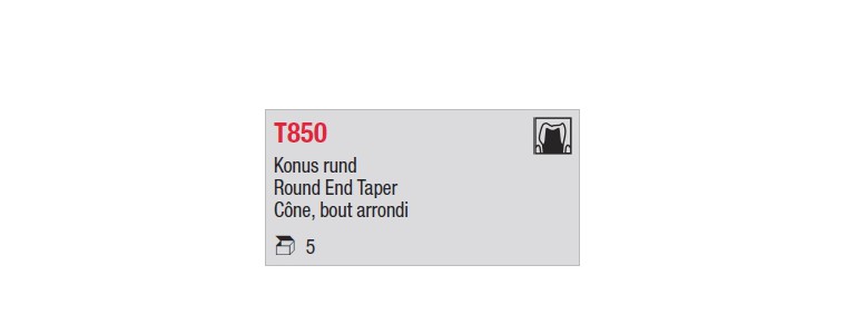 T850 - cône long, bout arrondi