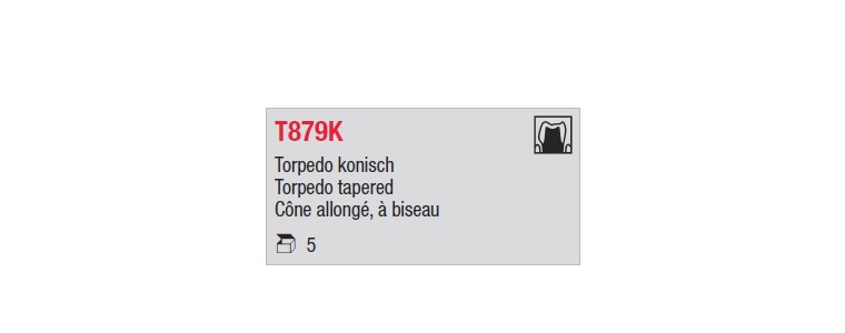 T879K - cône long, à biseau
