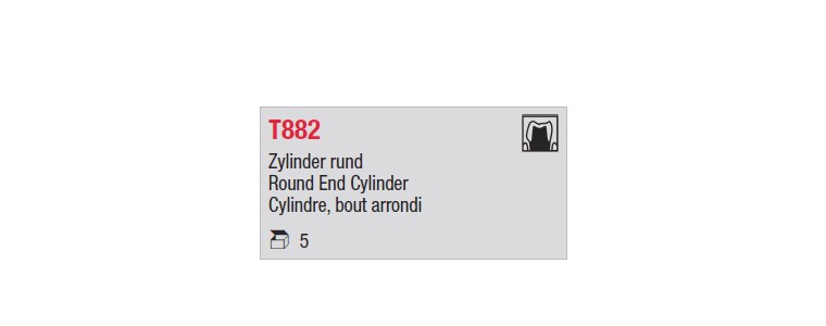 T882 - cylindre moyen, bout arrondi
