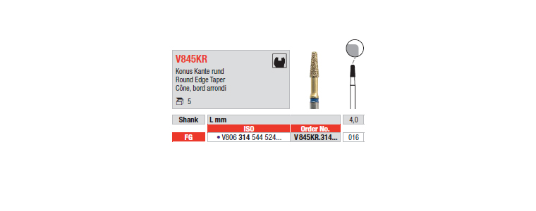 V845KR - Cône, bord arrondi
