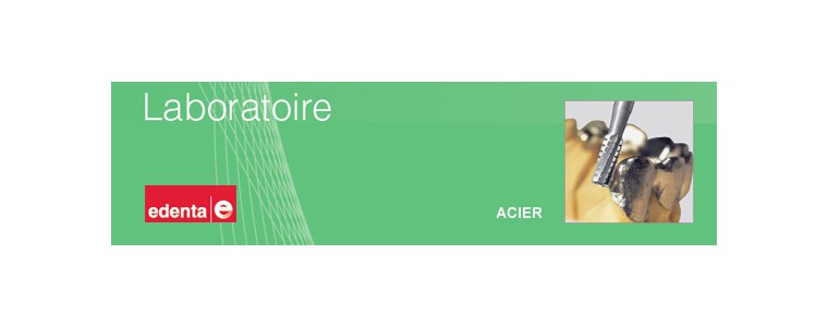 Fraises dentaires et de laboratoire en acier.