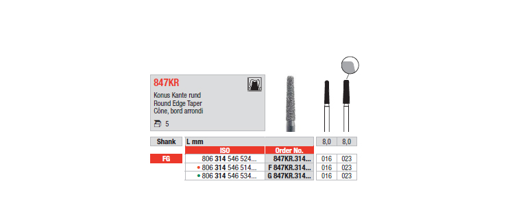 847KR - Cône, bord arrondi